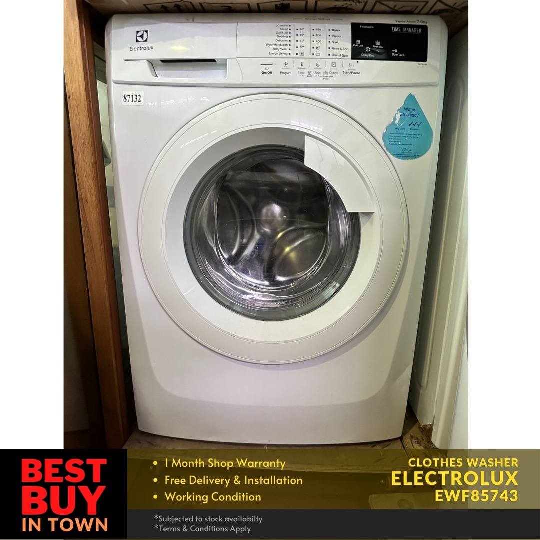 MUST BUY! ELECTROLUX 7.5KG FrontLoad Washing Machine EWF85743 (87132