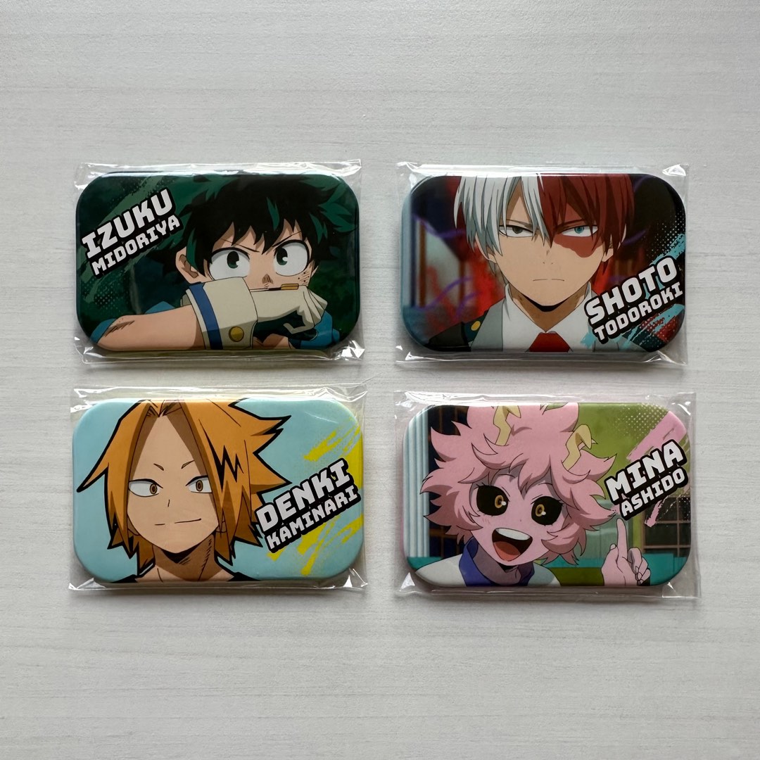 My Hero Academia BNHA Square Can Badges Deku Todoroki Denki Mina