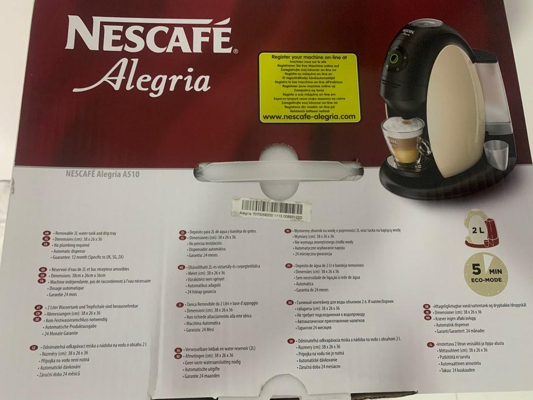 Nescafe Alegria Coffee Machine, TV & Home Appliances, Kitchen