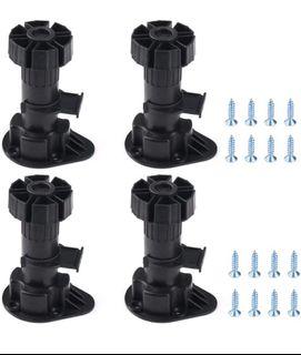 New Adjustable Furniture Leg Foot, 3.81''-5.31" Hardware Casters Glides Height Cabinet Leveling