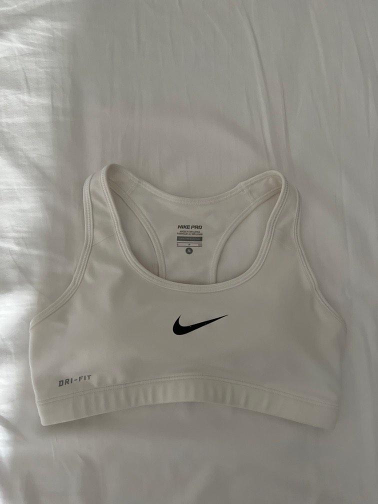 White nike sales pro sports bra