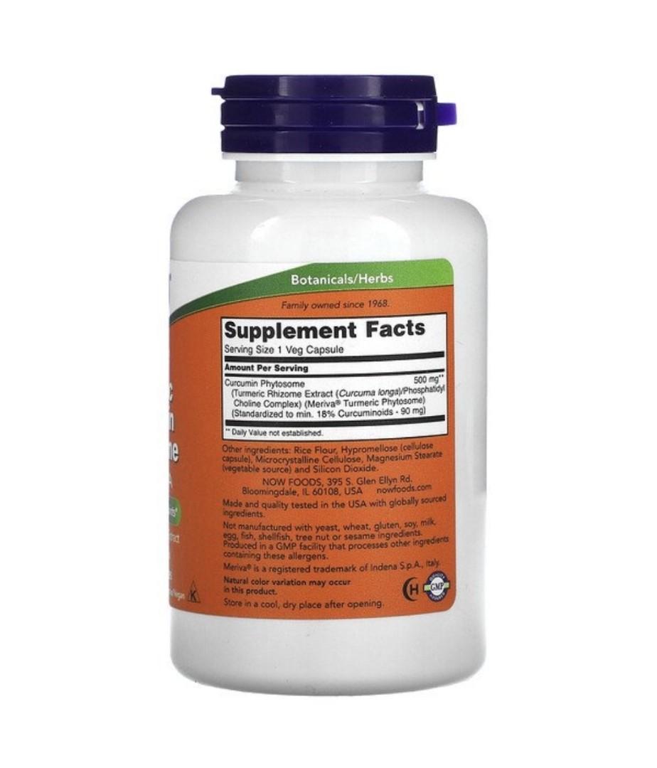 Now Foods Turmeric Curcumin Phytosome With Meriva, 60 Veg Capsules