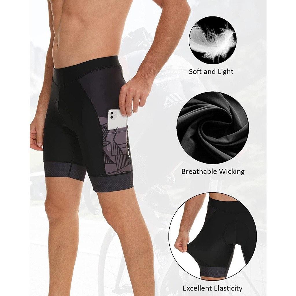 Powerband Men s Cycling Shorts 20D Padded Bike Shorts with 2