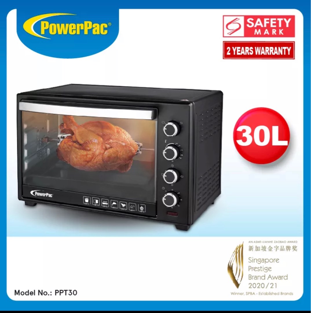 PowerPac Electric Oven 30L (Local Warranty Dec2023), TV & Home