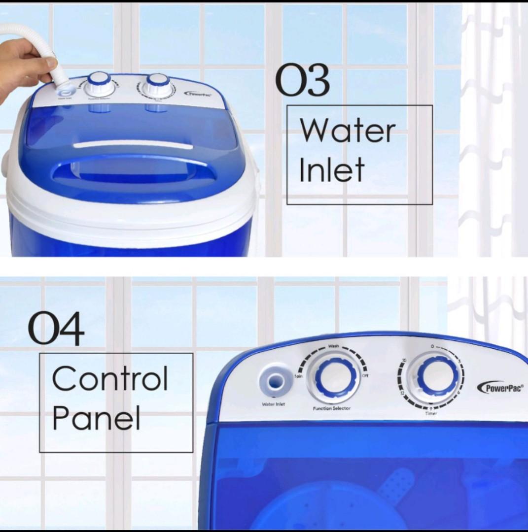 Powerpac Mini Washing Machine 1.5kg, TV & Home Appliances, Washing