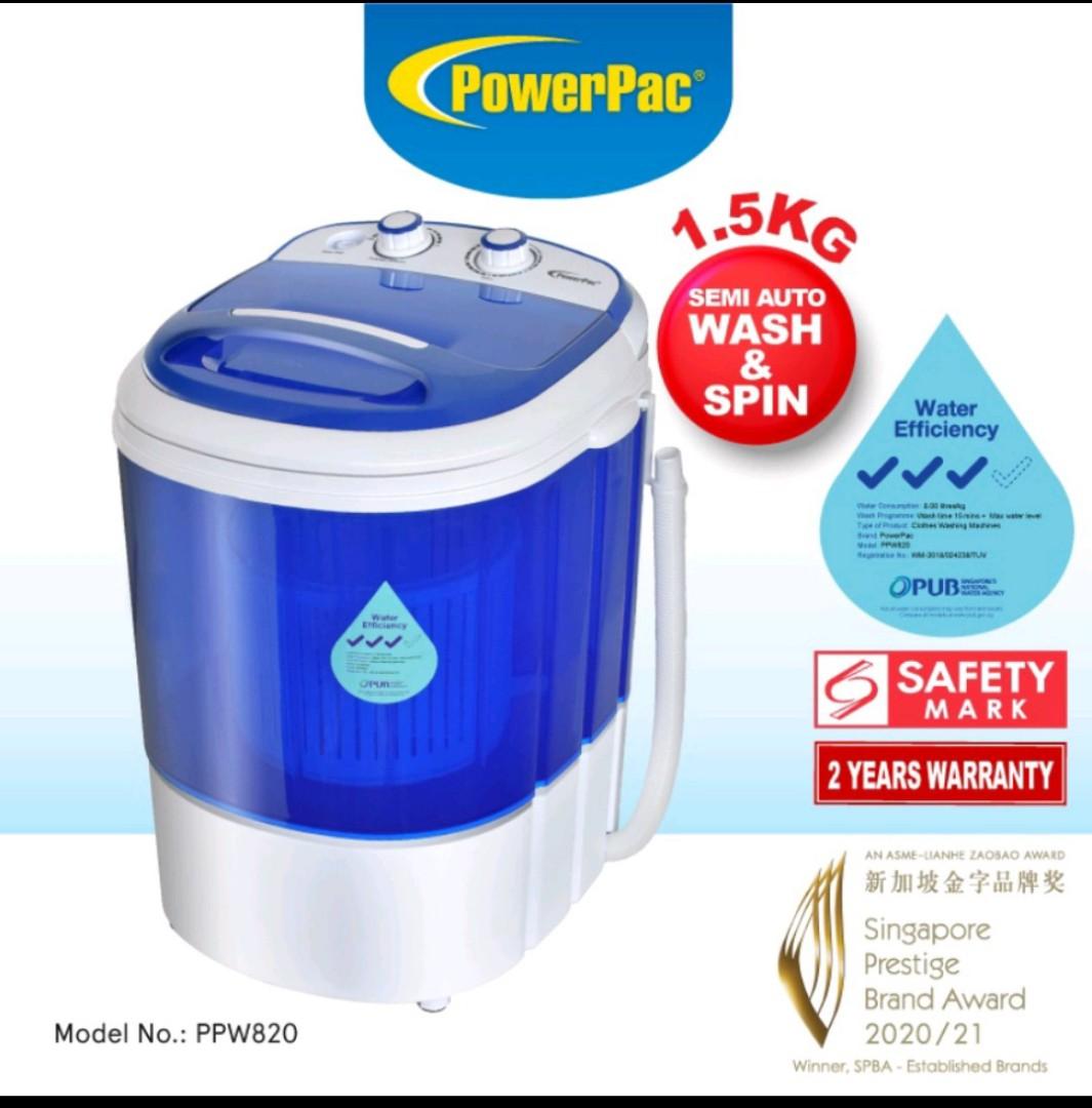 Powerpac Mini Washing Machine 1.5kg, TV & Home Appliances, Washing