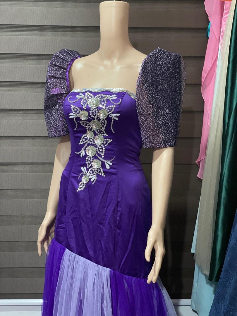 Purple Filipiniana Long Trail 810 Women s Fashion Dresses