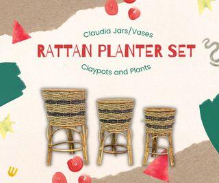 Rattan Planter Set