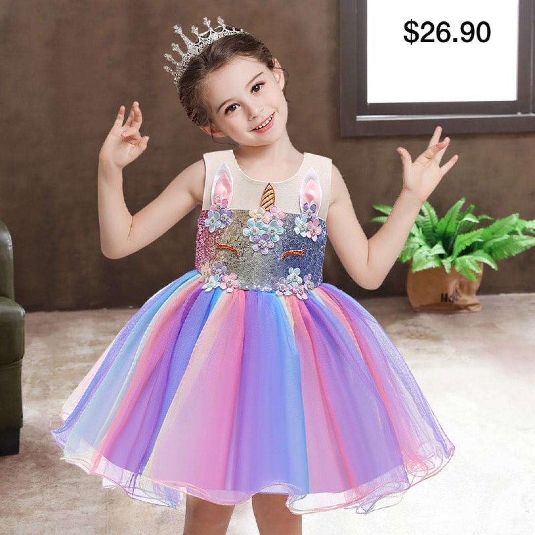 Girls unicorn party new arrivals dress