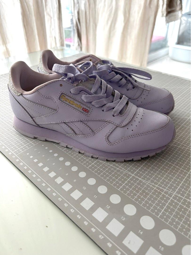 Reebok classic leather metallic lavender