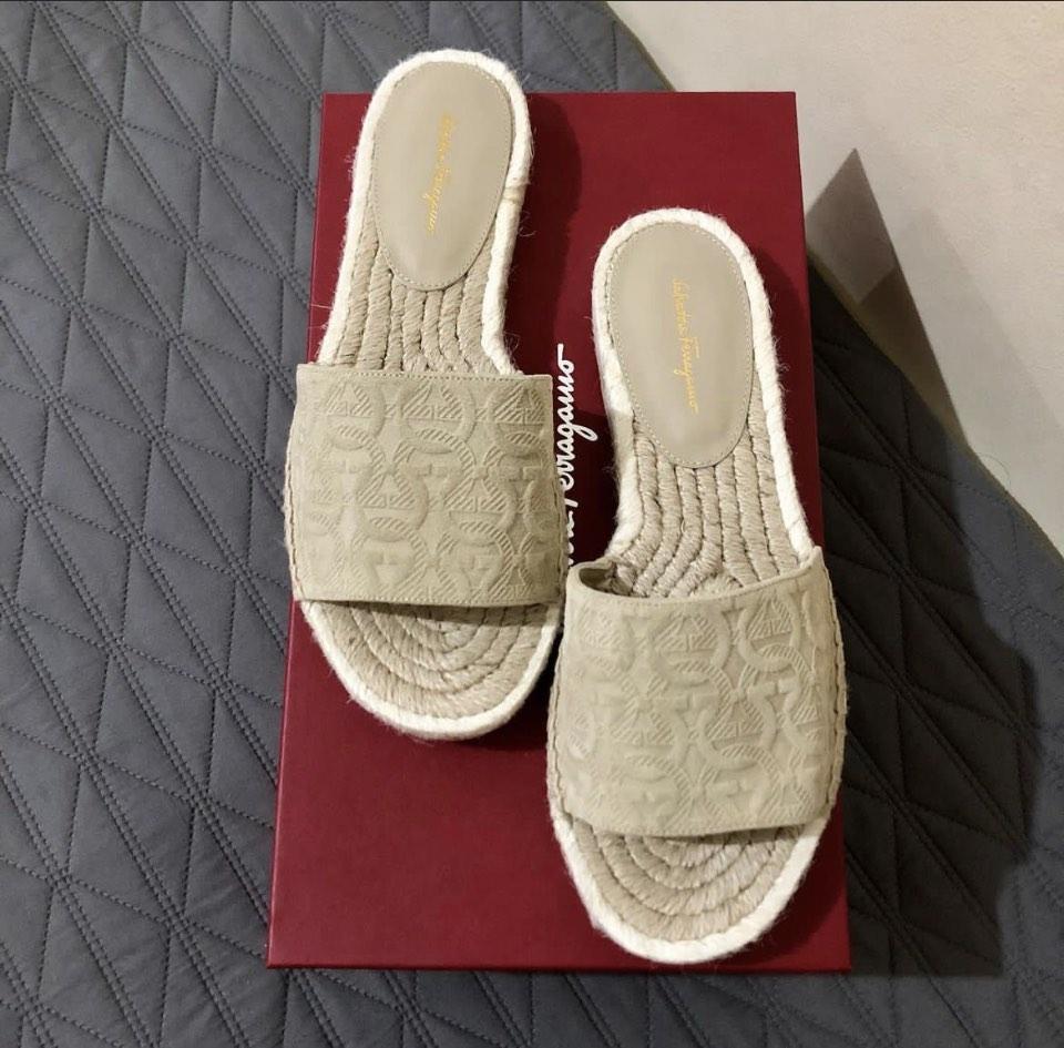 ferragamo slides blue