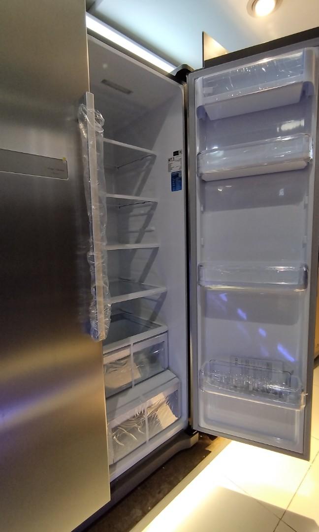 samsung rs54n3103sl tc 19.6 cu ft side by side refrigerator