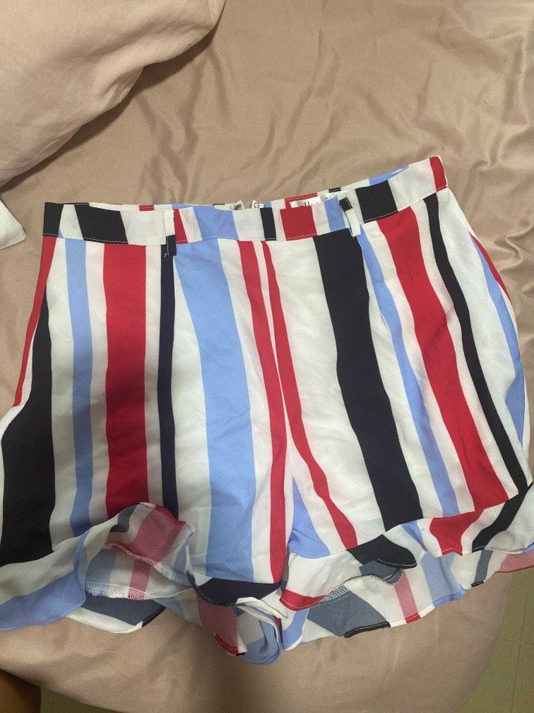 Skort blue white red skirt shorts