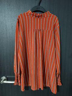Striped Orange Blouse
