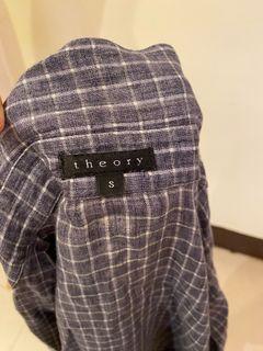 Theory 95% linen plaids shirts