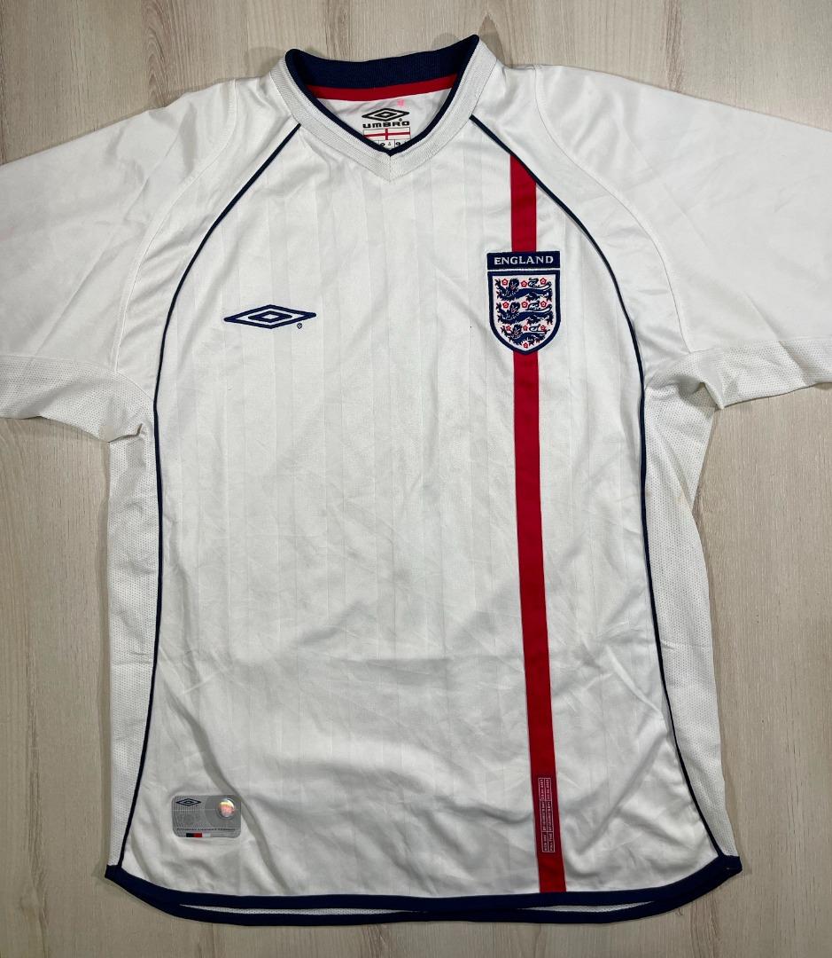 Maillot Vintage Angleterre Domicile 2001/2003 – Umbro, Taille XL, Blanc