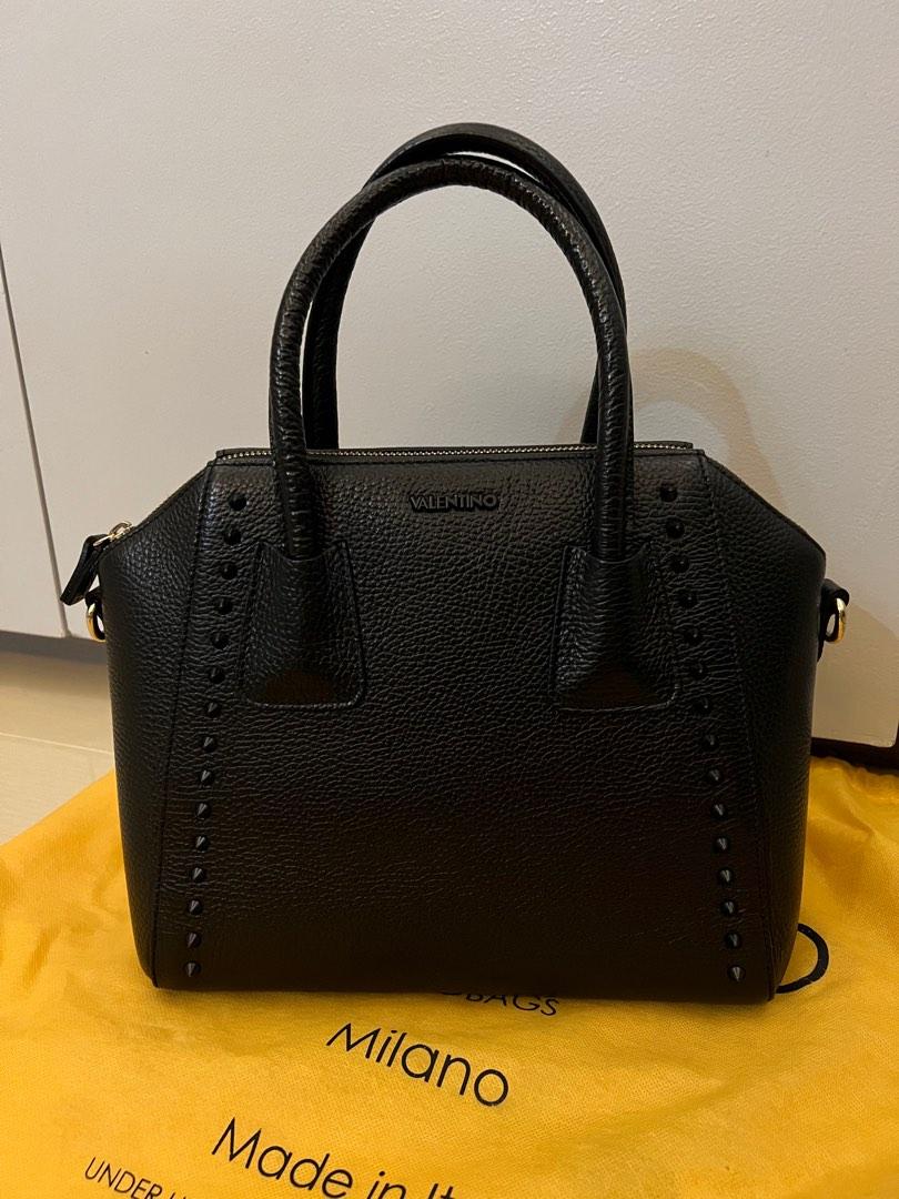 Mario Valentino Minimi Precosia Bronze Leather Studded Handbag Purse  Authentic