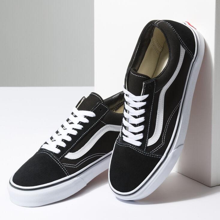 White black vans old skool hot sale