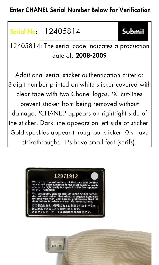 Date Code Chanel Authenticity Card Number Check Chanel