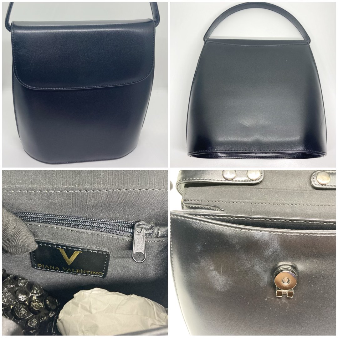 Vintage Diana Valentino Semi Bucket Bag, Women's Fashion, Bags