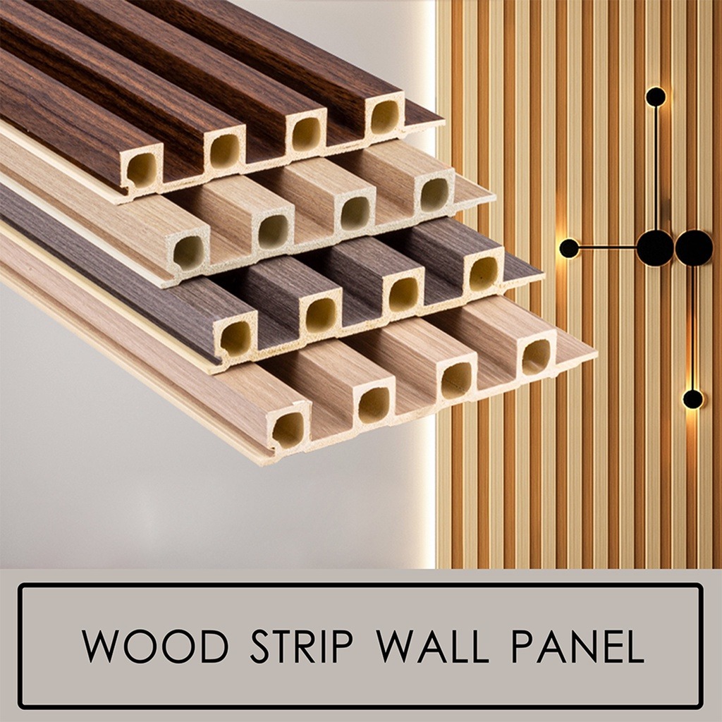 WPC PVC Fluted Panel Wall Panel Wood Strip Grille Wainscoting MMZ1803