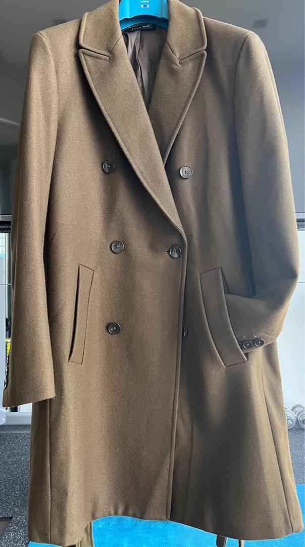 zara belted coat khaki