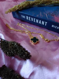 10k Gold Vermeil Vintage Alhambra Necklace (Black Onyx)