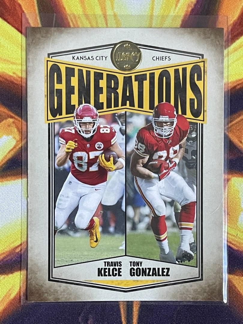 2022 NFL Panini Legacy Football Card - Travis Kelce & Tony Gonzalez  'Generations' Insert (Kansas City Chiefs), Hobbies & Toys, Memorabilia &  Collectibles, Fan Merchandise on Carousell