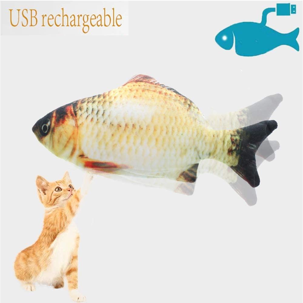 41. Flopping Fish Cat Toy, 11'' Moving Cat Kicker Fish Toy with Sensor