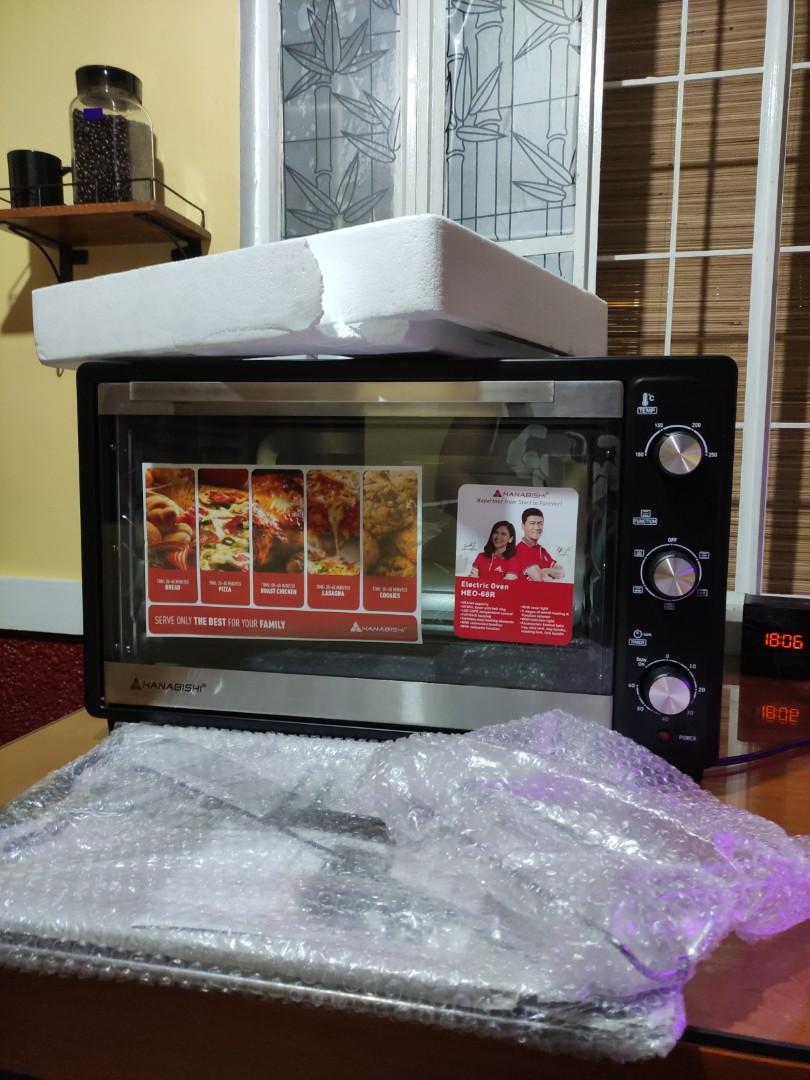 68L.Hanabishi Convection Electric Oven HEO68R, TV & Home Appliances