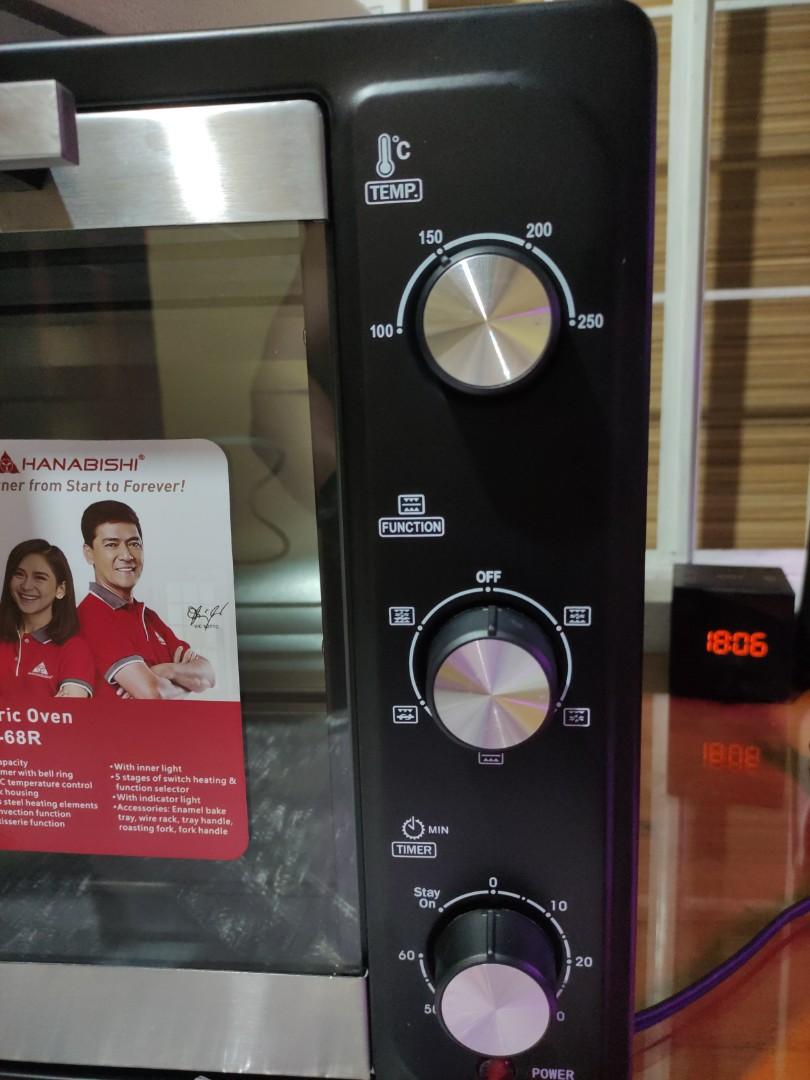 68L.Hanabishi Convection Electric Oven HEO68R, TV & Home Appliances