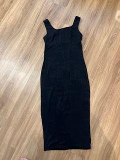 90s Isetan black embossed maxi  dress