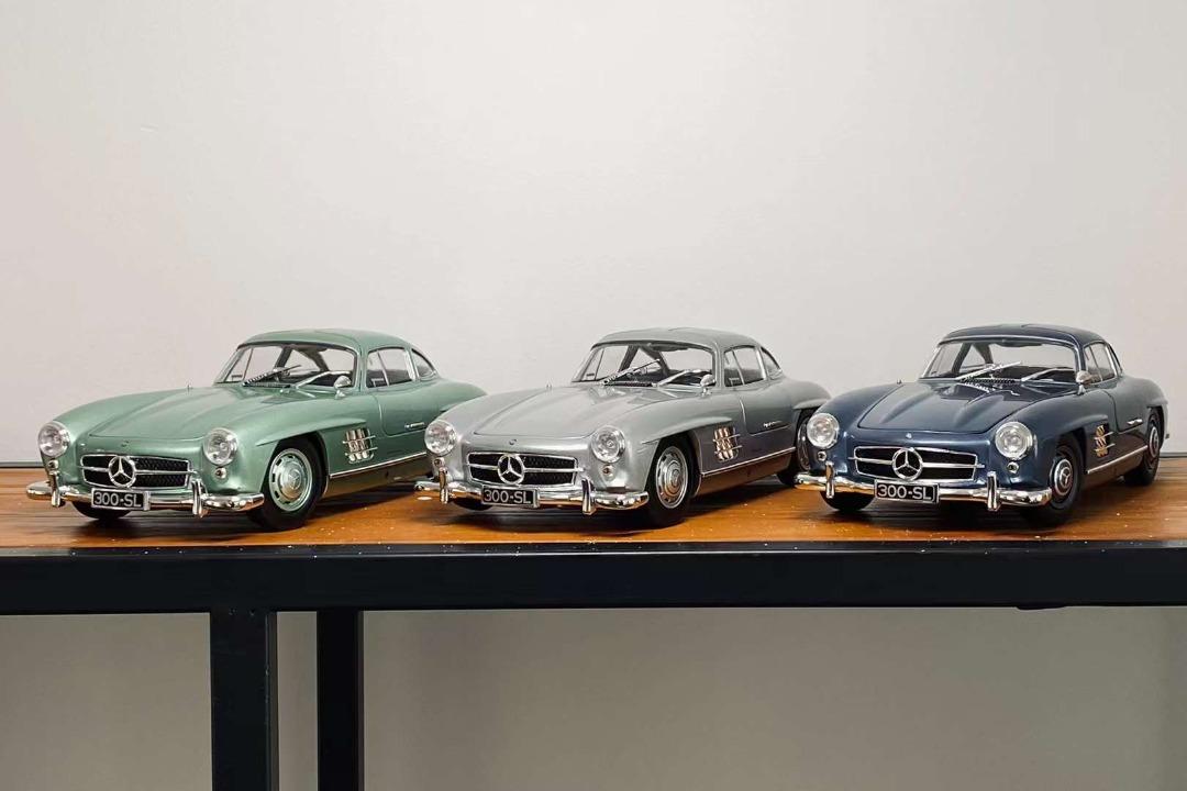 新品Minichamps Mercedes-Benz 300SL 195X 古董合金車模雙開鷗翼門世界