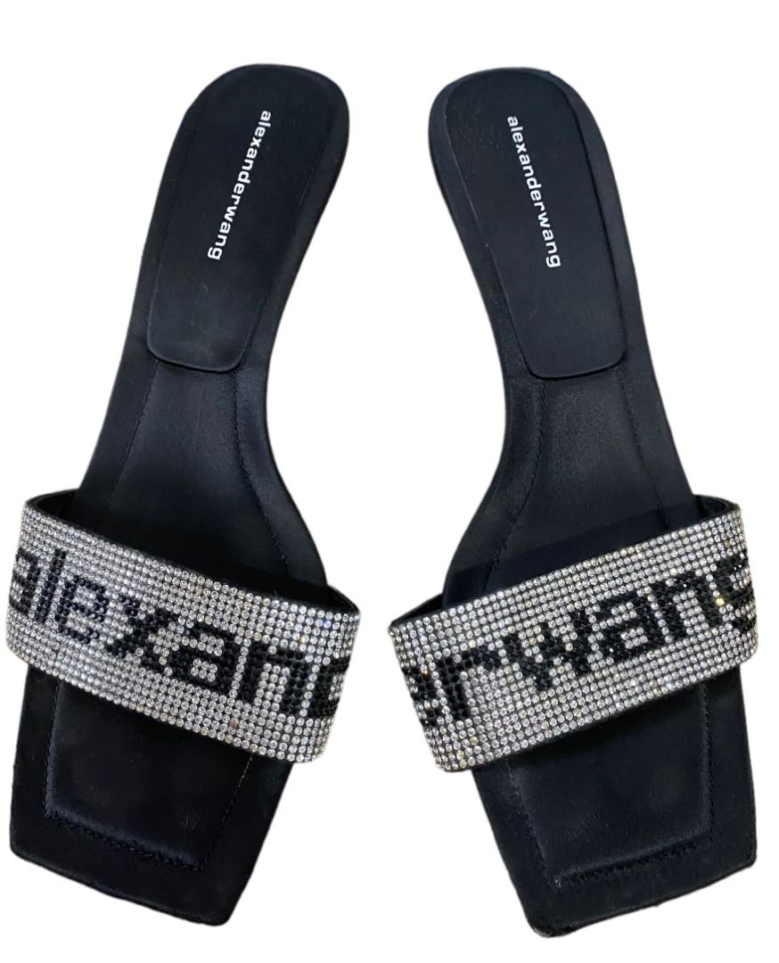 alexander wang jessie crystal slide