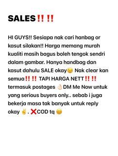 Announcement SALES FOR HANDBAG & SHOES ONLY..