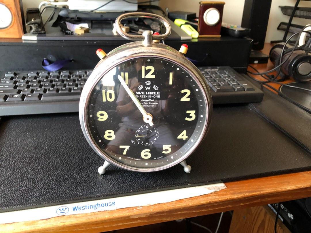 Antique German made Wehrle military alarm clock. Perfect condition
