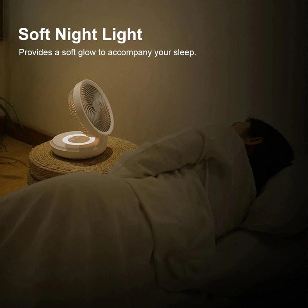 Auto Oscillate Wireless Fan with LED light, Furniture & Home Living