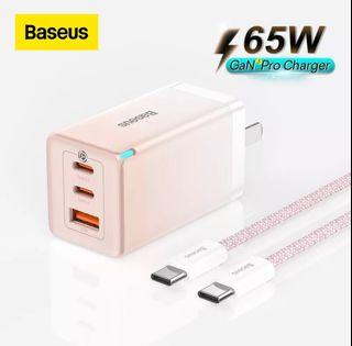Baseus 65W GaN Chagrer USB Type C Charger Quick Charge 4.0 3.0 PD 65W Fast Charging