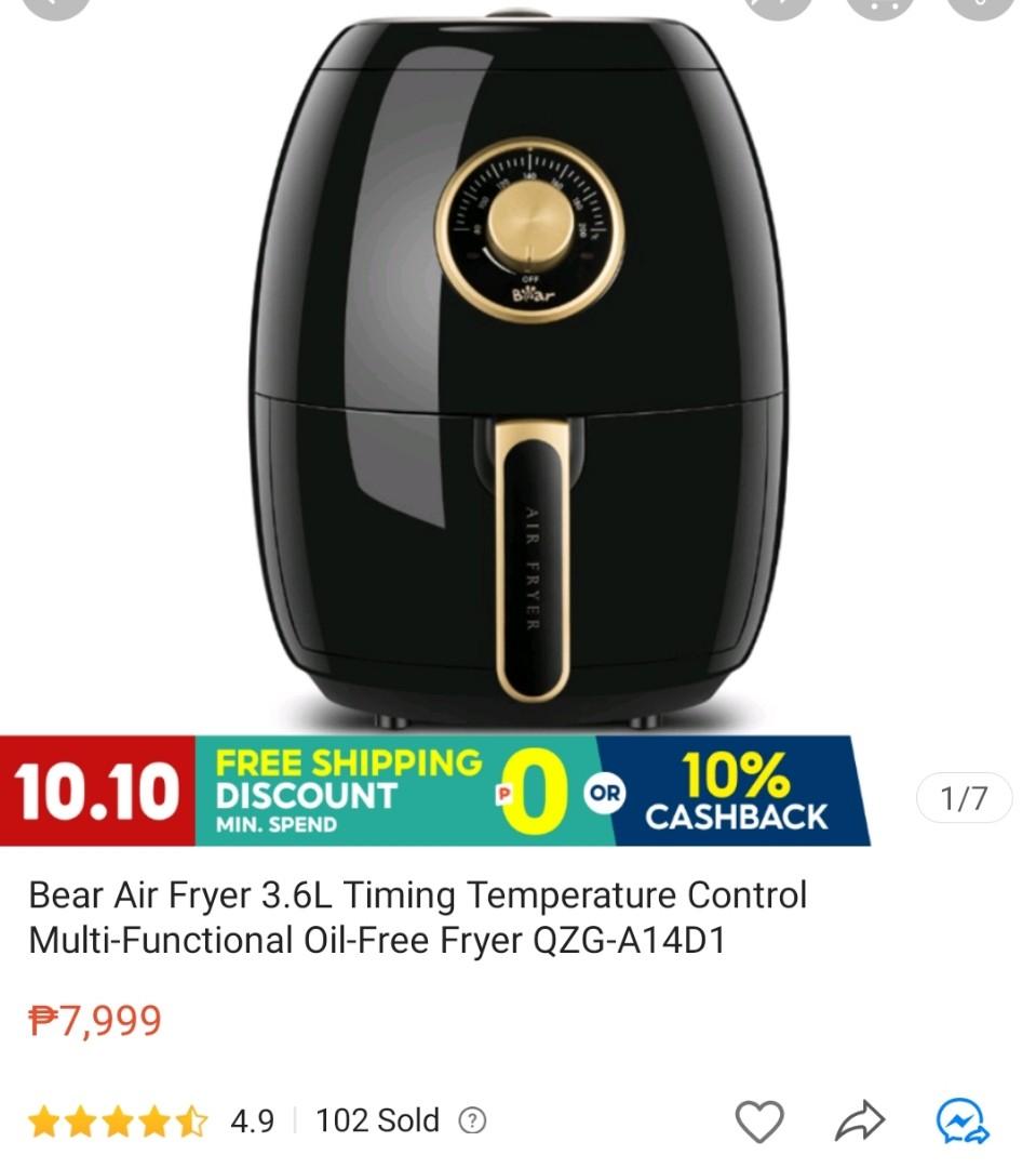 Bear Air Fryer 3.6L Timing Temperature Control MultiFunctional Oil