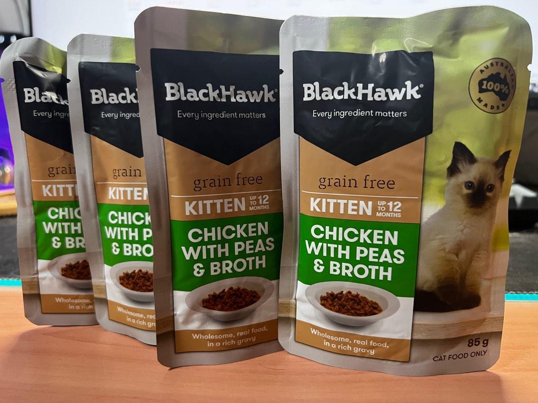 Black Hawk Grain Free Kitten Wet Food Pouch Chicken with Peas