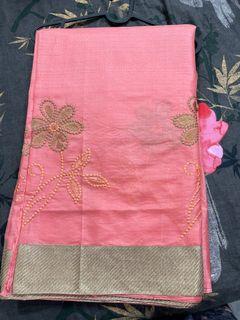 BN Soft Pink Cotton Saree $60