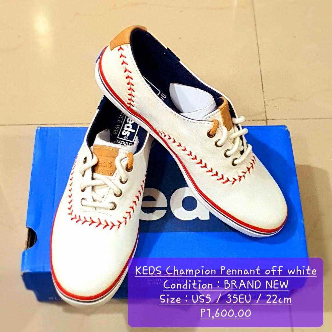 BNEW KEDS Champion Pennant Off White Size EU35 US5 22cm