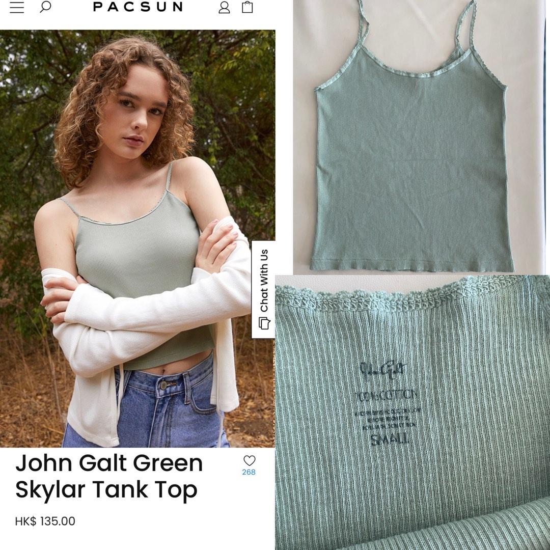 Brandy Melville John Galt Pastel Green Belle Skylar Knit Crop Tank