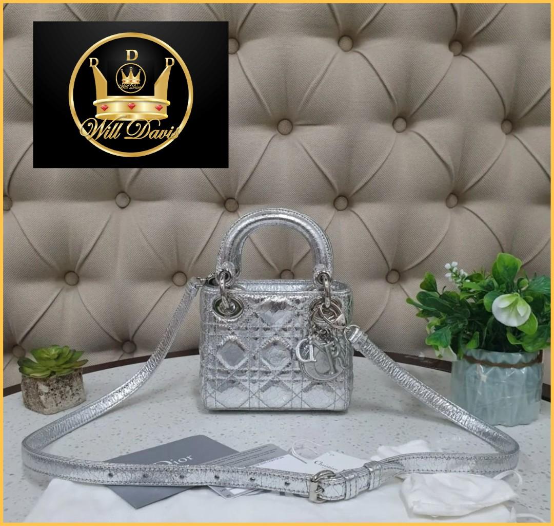 Lady dior cheap metallic silver