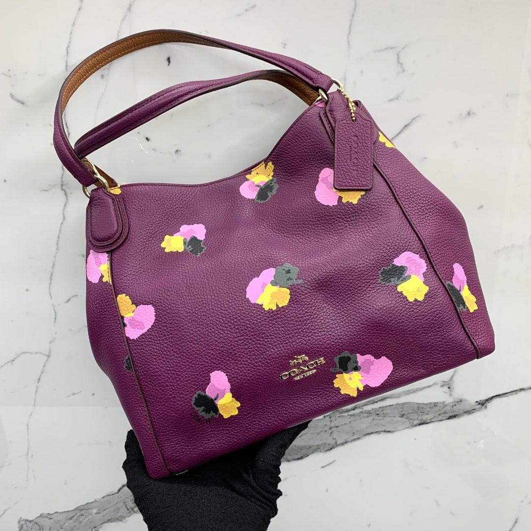 COACH 37282 PURPLE FLORAL 2WAY SHOULDER BAG 227026494