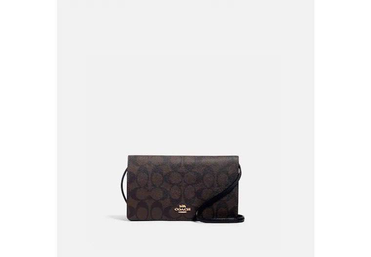 Hayden foldover crossbody clutch in shop colorblock signature canvas