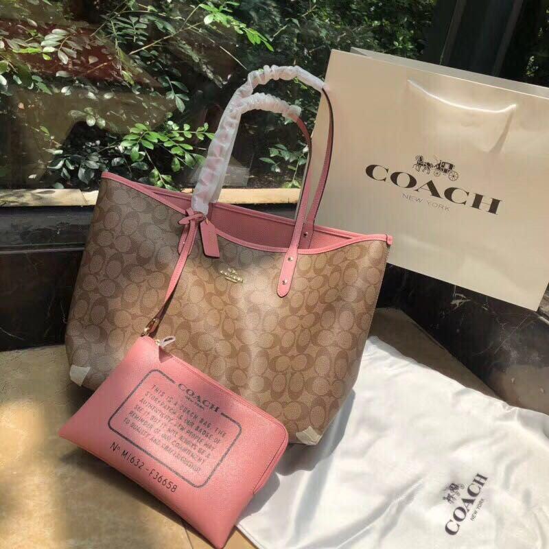 Coach Tote Bag lady 2 sizes used convertible tote bag pink instock