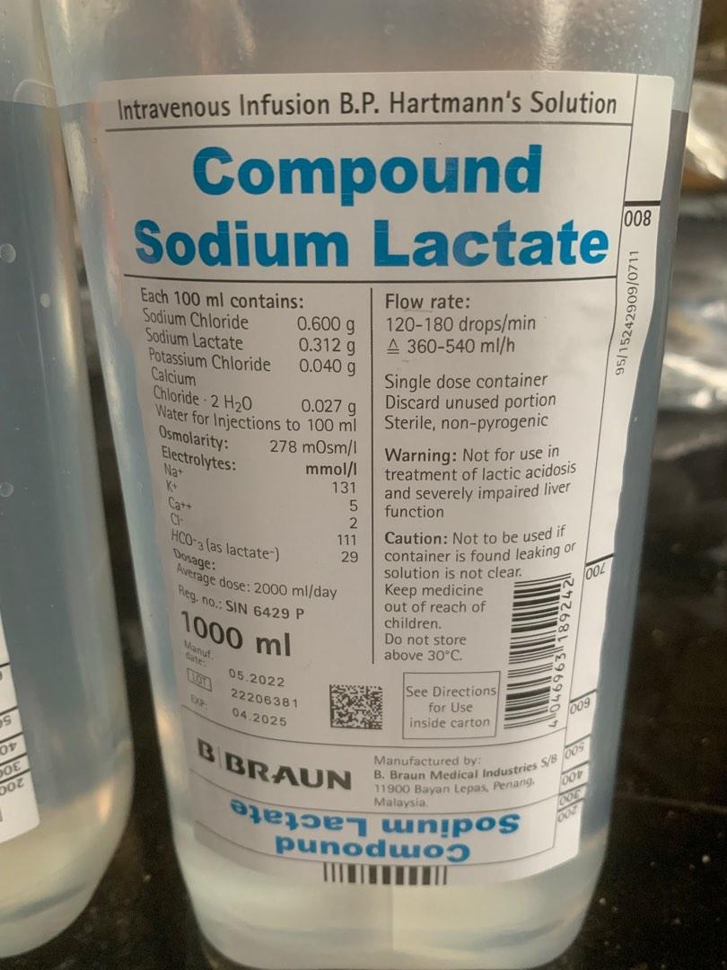 Compound sodium lactate, Health & Nutrition, Medical Supplies & Tools