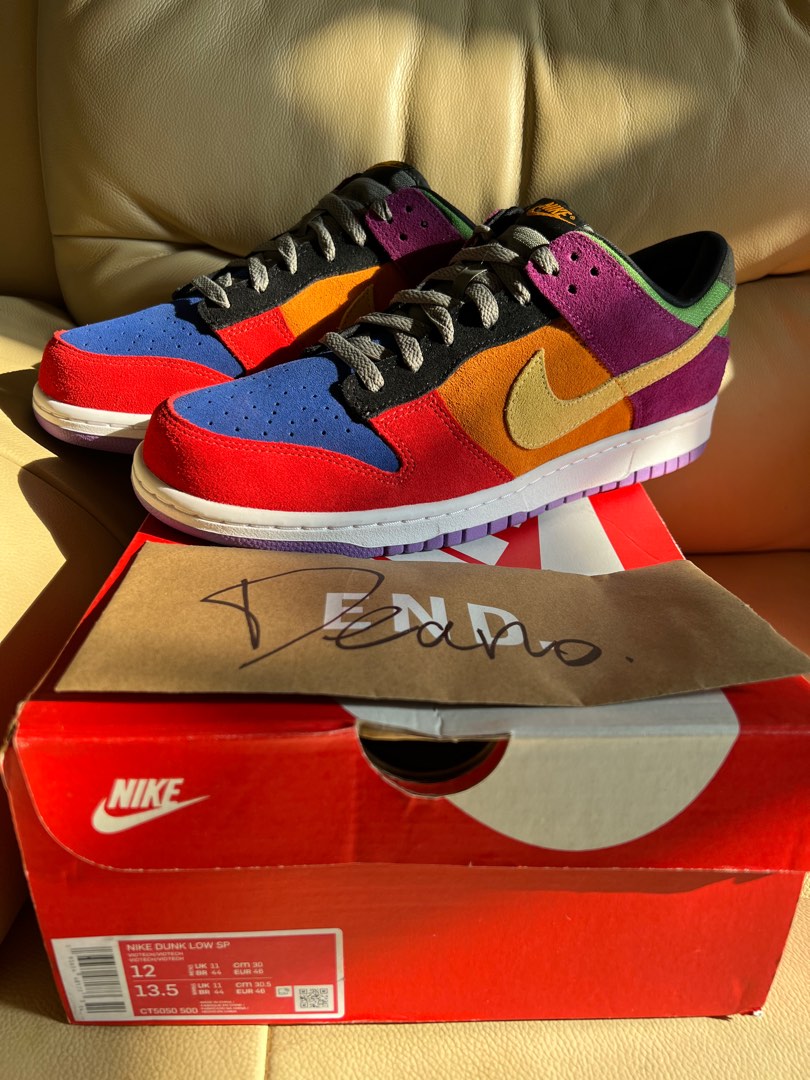 Dunk low viotech rainbow 2019 us12, 男裝, 鞋, 波鞋- Carousell