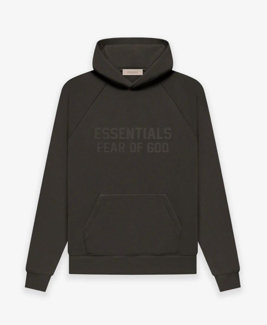 NEW! 🔥 Fear of God Essentials Hoodie Off Black, Men's Fashion, Tops u0026  Sets, Hoodies on Carousell